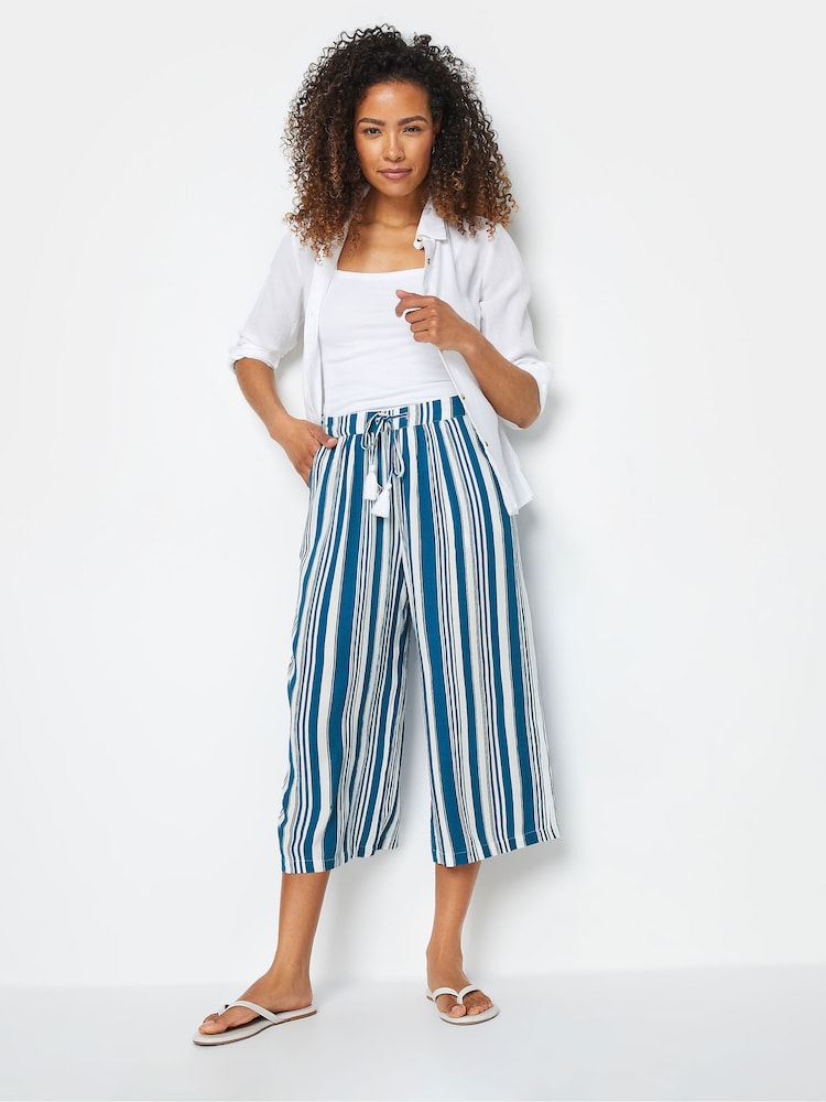 M&Co Blue Light Tie Waist Trousers - Image 3 of 6