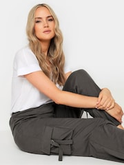 Серый - Темно-серые спортивные брюки-карго Long Tall Sally - Изображение 4 из 5