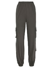 Серый - Темно-серые спортивные брюки-карго Long Tall Sally - Изображение 5 из 5