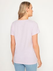 Rosa - Pack de 3 camisetas básicas de algodón 100 % con cuello en pico de Long Tall Sally - Imagen 5 de 9