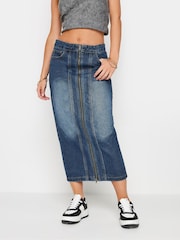 PixieGirl Petite Blue Double Sided Zip Skirt - Image 2 of 4
