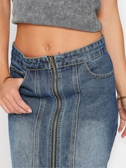 PixieGirl Petite Blue Double Sided Zip Skirt - Image 4 of 4