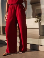 Rood - Linnen broek met wijde pijpen - Image 3 of 6