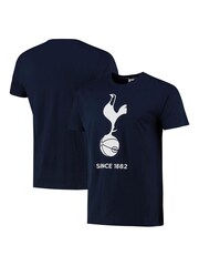 Fanatics Blue Tottenham Hotspur Printed Crest 100% Cotton T-Shirt - Image 1 of 3
