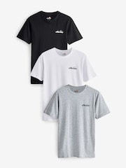 Ellesse Azzini Black 100% Cotton T-Shirts 3 Pack - Image 1 of 4