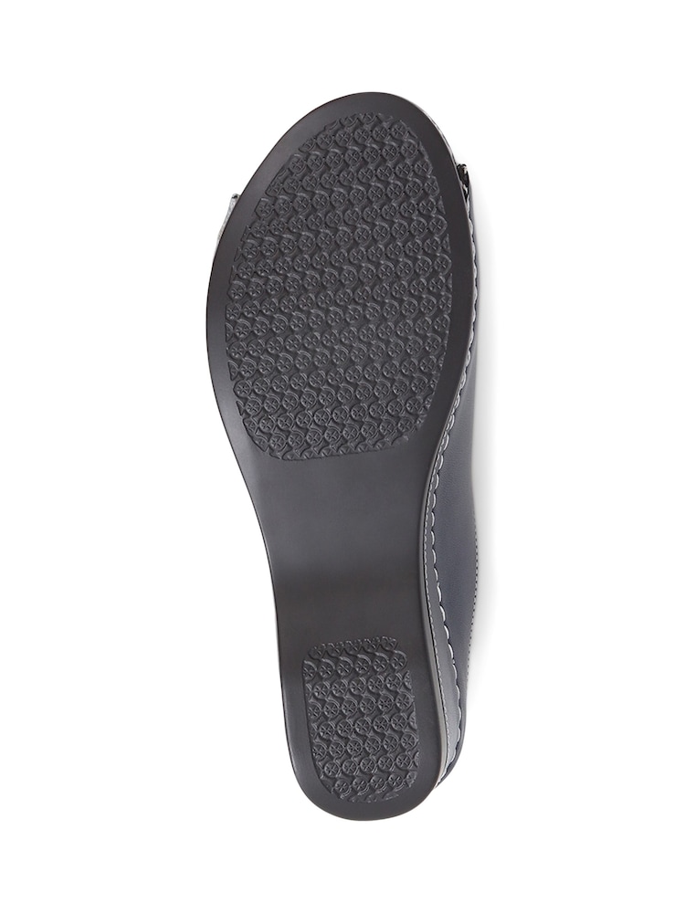 Pavers White Navy Pavers Mule Wedge Sandals - Image 3 of 3