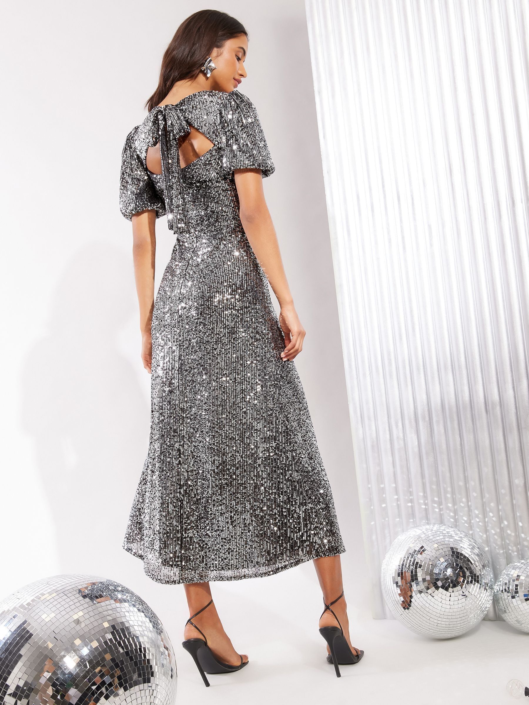 Sequined Tie-back Dress