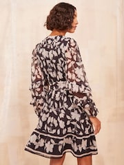 Friends Like These Cream Chiffon Ruffle Wrap Mini Dress - Image 4 of 4
