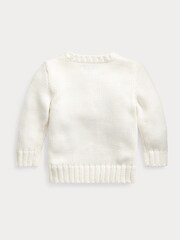 Polo Ralph Lauren Baby Boy The Iconic Flag 100% Cotton White Sweater - Image 2 of 2