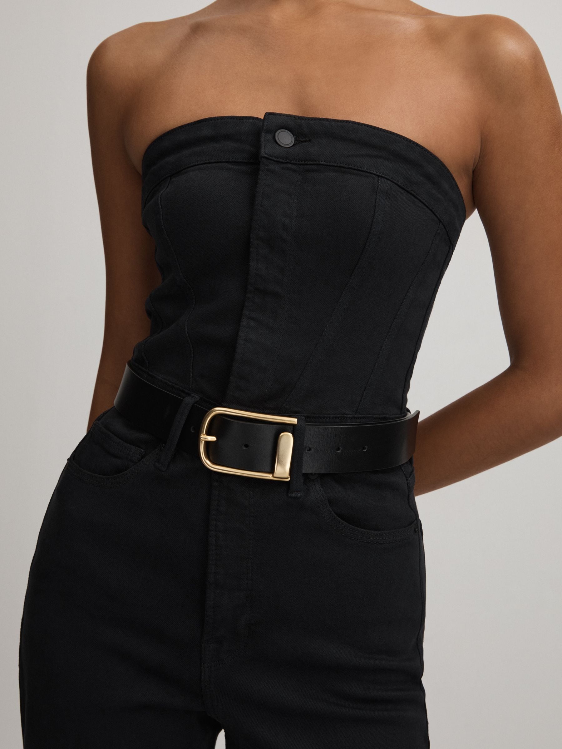 Buy Good American Black Good American Strapless Denim