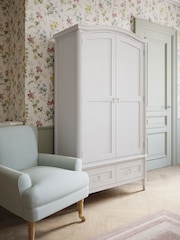 Laura Ashley White Washed Bramford Double 2 Drawer Wardrobe - Image 1 of 5