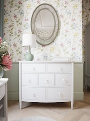 Laura Ashley White Washed Oak Bramford Chest of 7 Drawer Drawers - Image 1 of 4