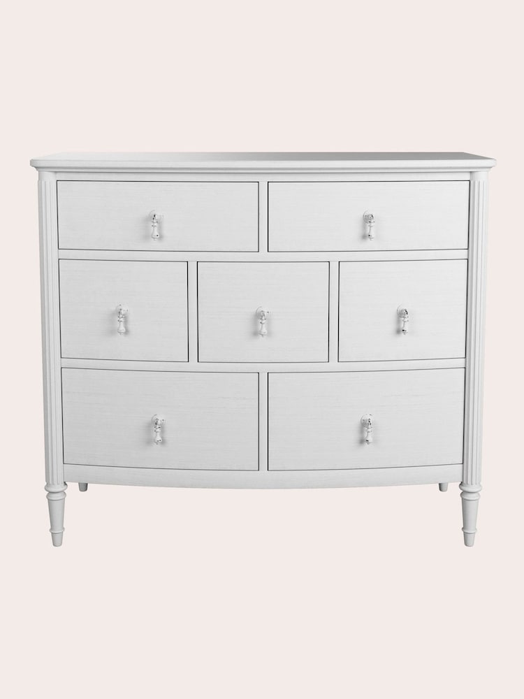 Laura Ashley White Washed Oak Bramford Chest of 7 Drawer Drawers - Image 2 of 4