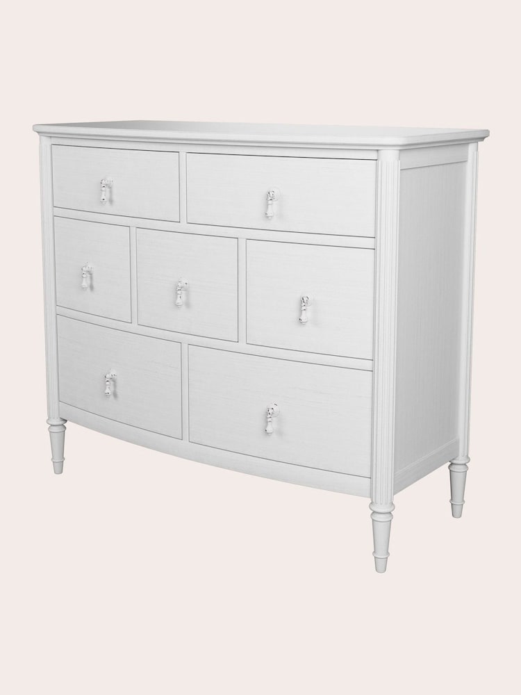Laura Ashley White Washed Oak Bramford Chest of 7 Drawer Drawers - Image 4 of 4