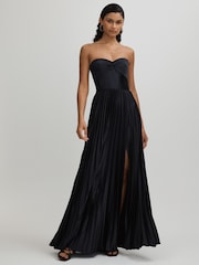 Amur Satin Pleated Maxi Dress - Image 1 of 5