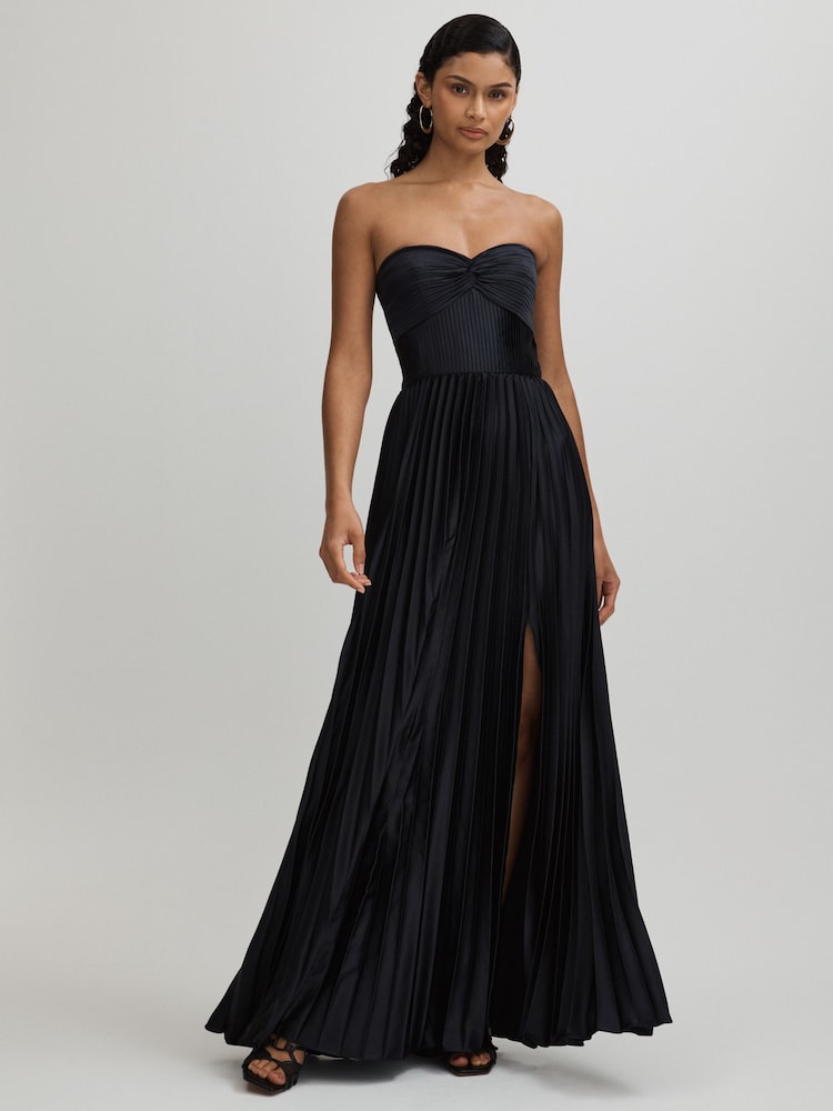 Amur Satin Pleated Maxi Dress - Image 1 of 5