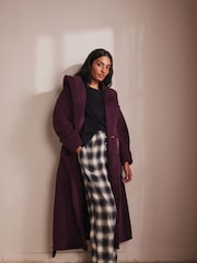 Burgundy Red Long Teddy Dressing Gown - Image 3 of 6