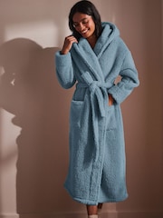 Azul - Bata larga de peluche - Imagen 1 de 11