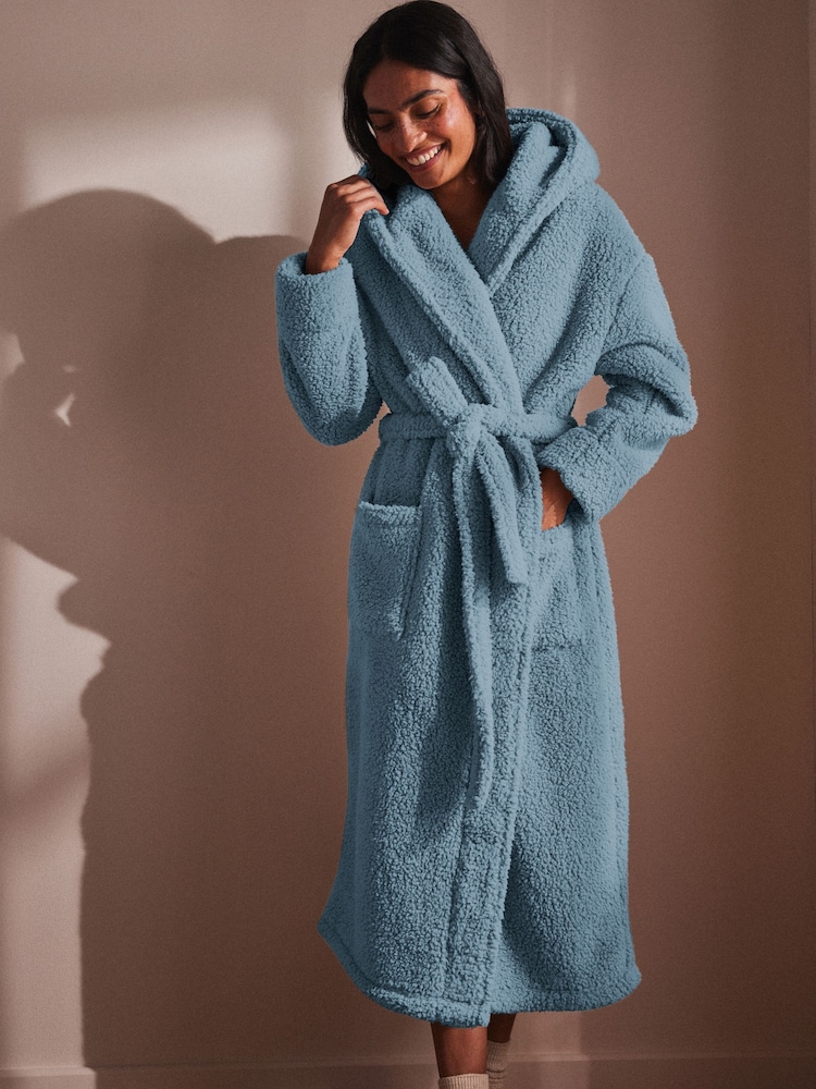 Azul - Bata larga de peluche - Imagen 1 de 11