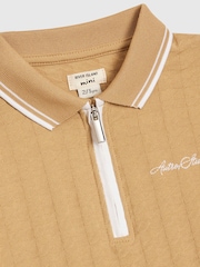 River Island Brown Slim Fit Polo Shirt & Shorts Set - Image 4 of 5