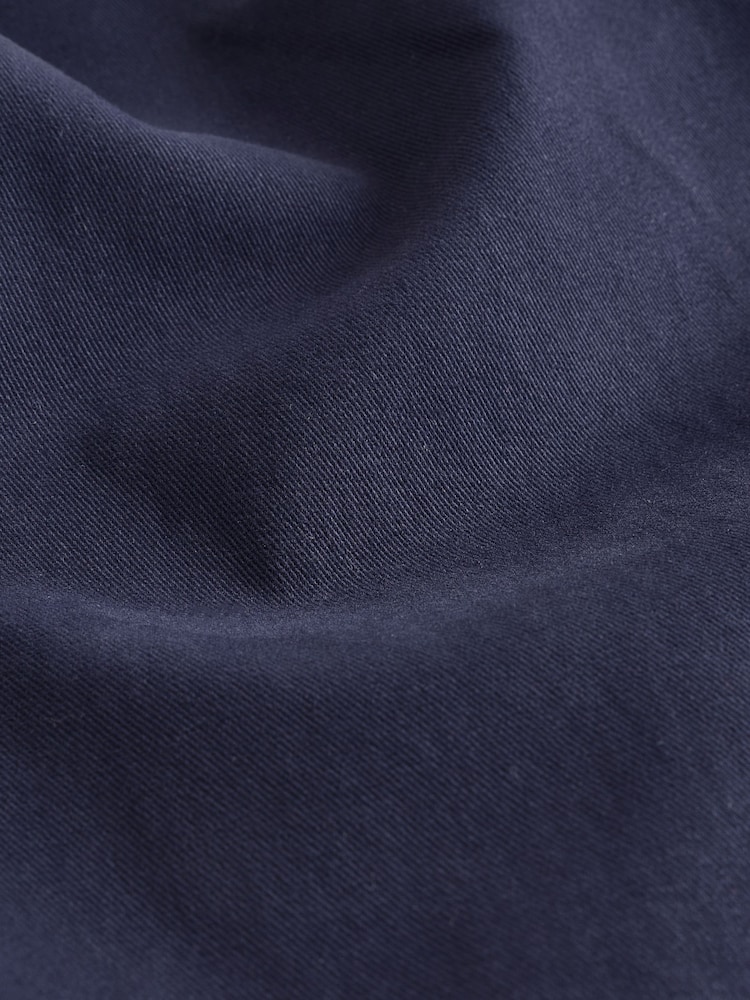 Navy 100% Cotton Barrel Leg Chinos Trousers - Image 8 of 8