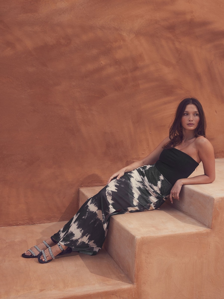 Black Sarong Maxi Skirt - Image 1 of 8