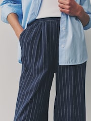 Rayas diplomáticas azules - Linen Rich Wide Leg Trousers - Imagen 5 de 9