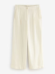 Blanc - métallisé Ample Pantalon Rayé Avec Lin - Image 6 of 8