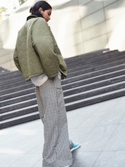 Black/White Pull On Gingham Trousers - Image 3 of 6