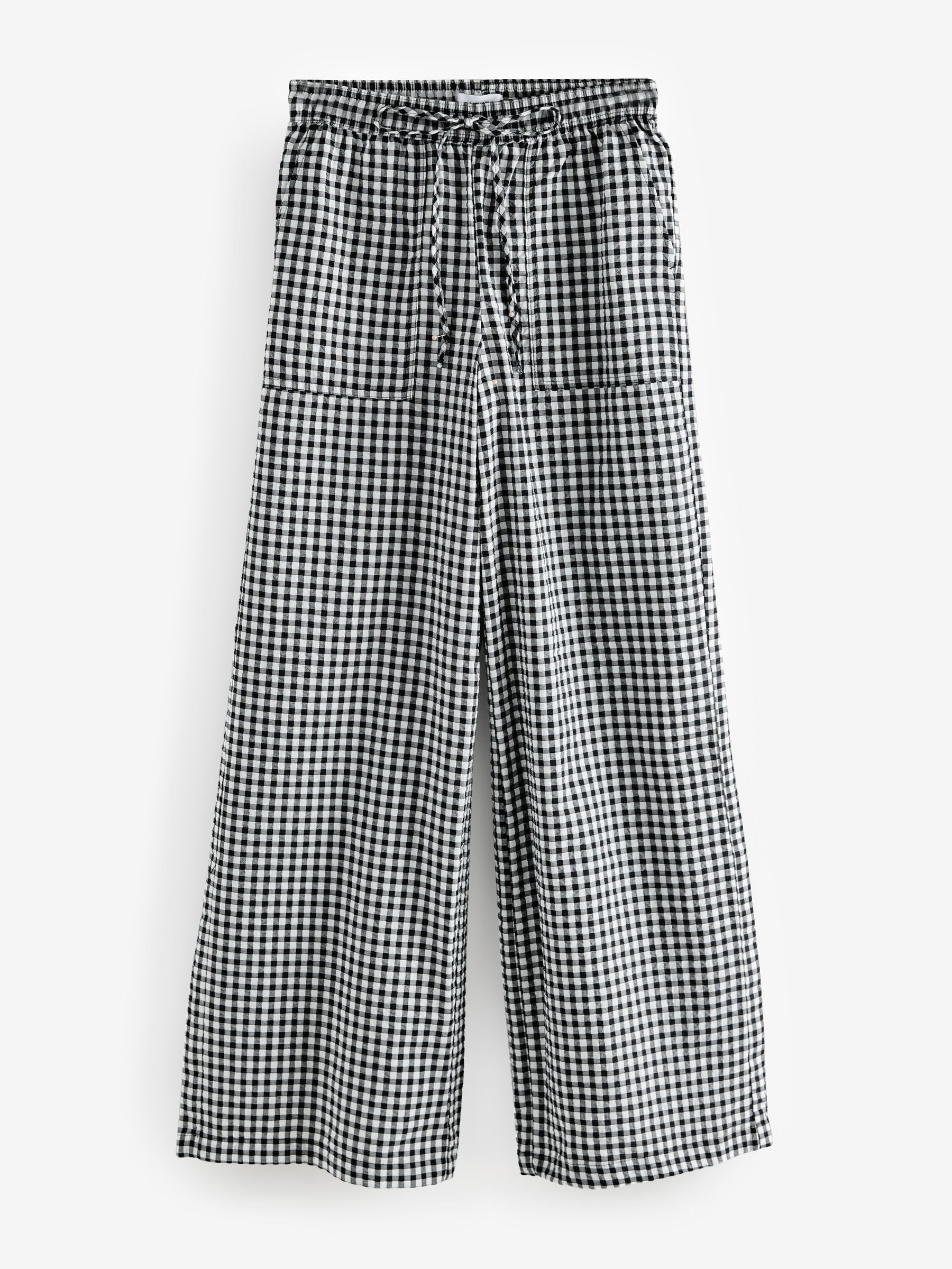 Buy Black/White Pull On Gingham Trousers from Next USA