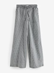 Black/White Pull On Gingham Trousers - Image 4 of 6