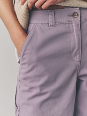Lilac Purple Cargo 100% Cotton Trousers - Image 4 of 8