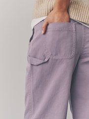 Lilac Purple Cargo 100% Cotton Trousers - Image 5 of 8