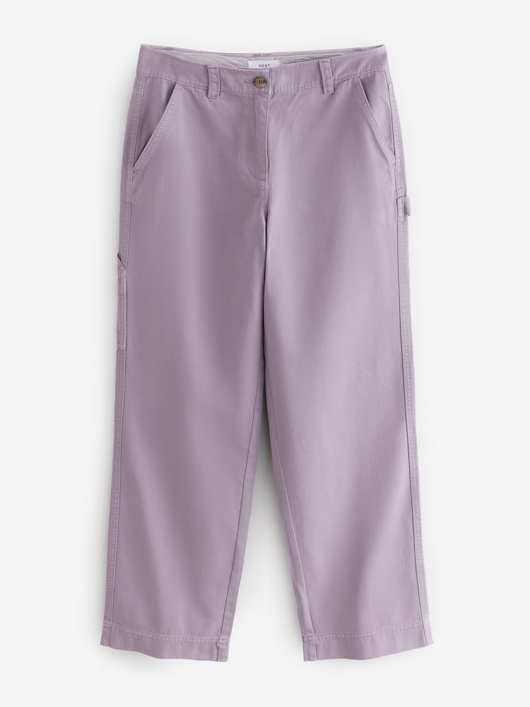 Lilac Purple Cargo 100% Cotton Trousers - Image 6 of 8