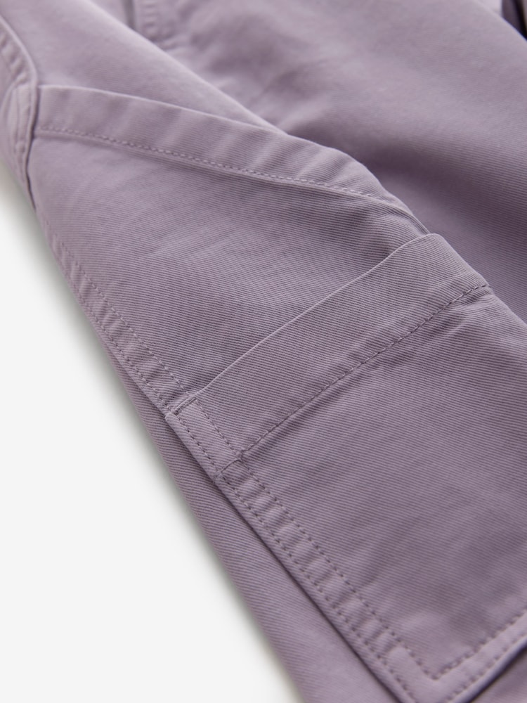 Lilac Purple Cargo 100% Cotton Trousers - Image 7 of 8