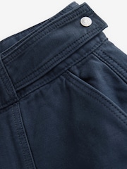 Navy 100% Cotton Cargo Barrel Leg Trousers - Image 7 of 8