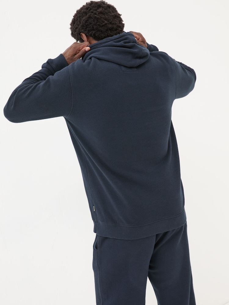 FatFace Navy Pique Hoodie - Image 2 of 7
