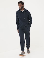 FatFace Navy Pique Hoodie - Image 3 of 7