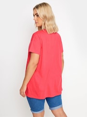 Rojo - Yours Curve 'Cali Palm Springs' Slogan T-Shirt - Imagen 3 de 5