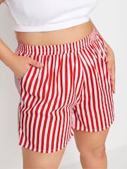 Yours Curve Red Stripe Co-Ord Shorts - Image 4 of 5