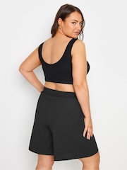 Yours Curve Black Crinkle Pocket Shorts - Image 3 of 5