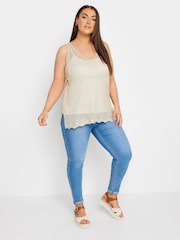 Yours Curve Gold Pointelle Vest - Image 2 of 5