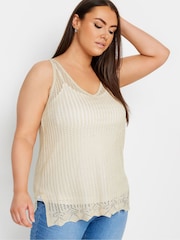 Yours Curve Gold Pointelle Vest - Image 4 of 5