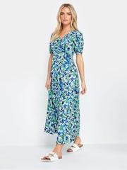 M&Co Black Petite Black & Blue Floral Print Maxi Dress - Image 1 of 5