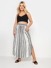 Yours Curve White Aztec Style Print 100% Cotton Maxi Skirt - Image 2 of 5
