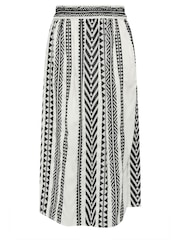 Yours Curve White Aztec Style Print 100% Cotton Maxi Skirt - Image 5 of 5