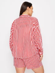 Yours Curve Red Stripe Co-Ord Shirt - Image 3 of 5