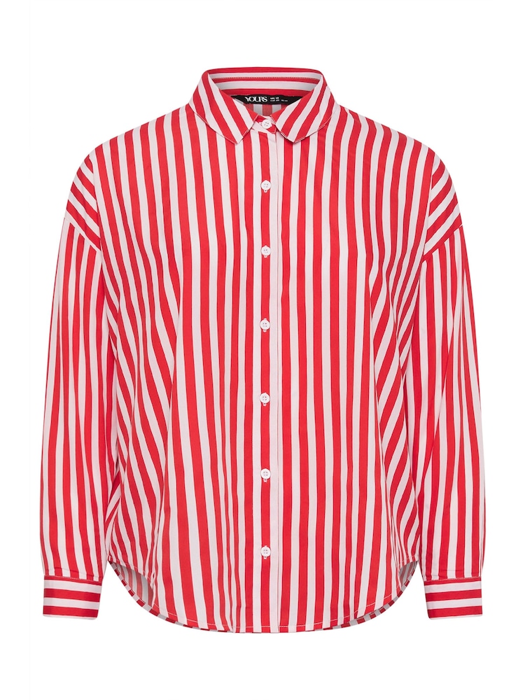 Yours Curve Red Stripe Co-Ord Shirt - Image 5 of 5