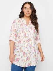 Yours Curve White Pintuck Shirt - Image 1 of 5