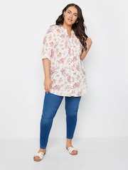 Yours Curve White Pintuck Shirt - Image 3 of 5